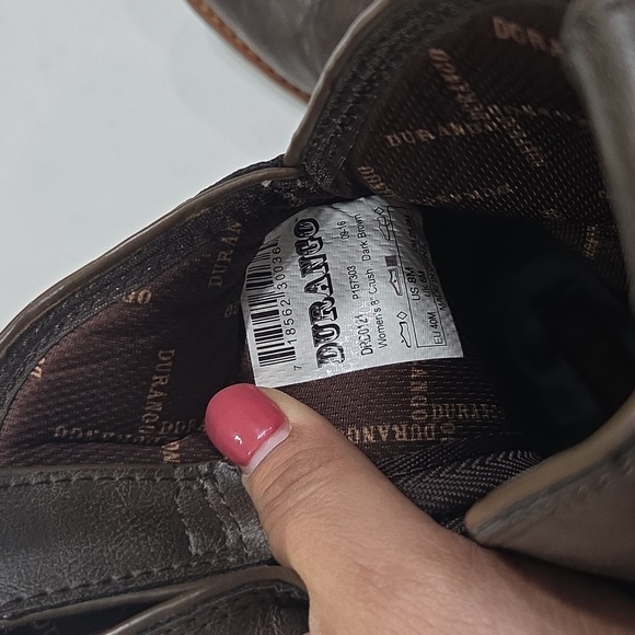 Durango Brown and Black Western Ankle Booties Sz8 Gentle Used All Man Made Mater - Picture 10 of 13